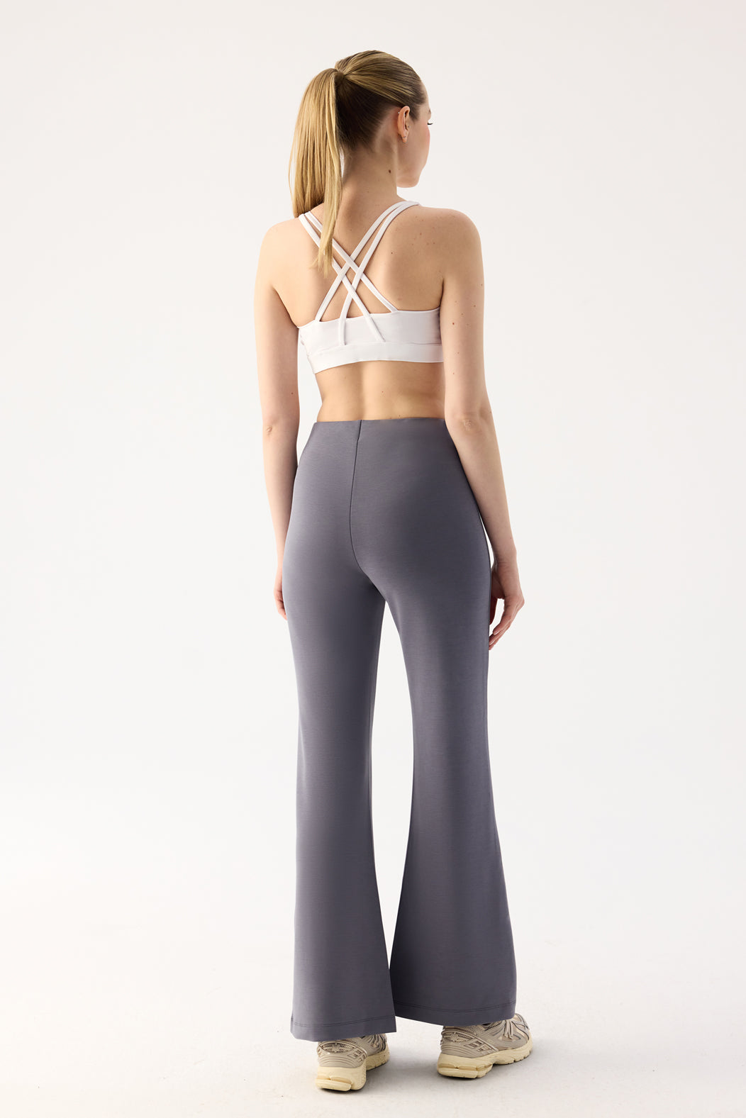 Mira Modal Flare Pants - Dark Grey