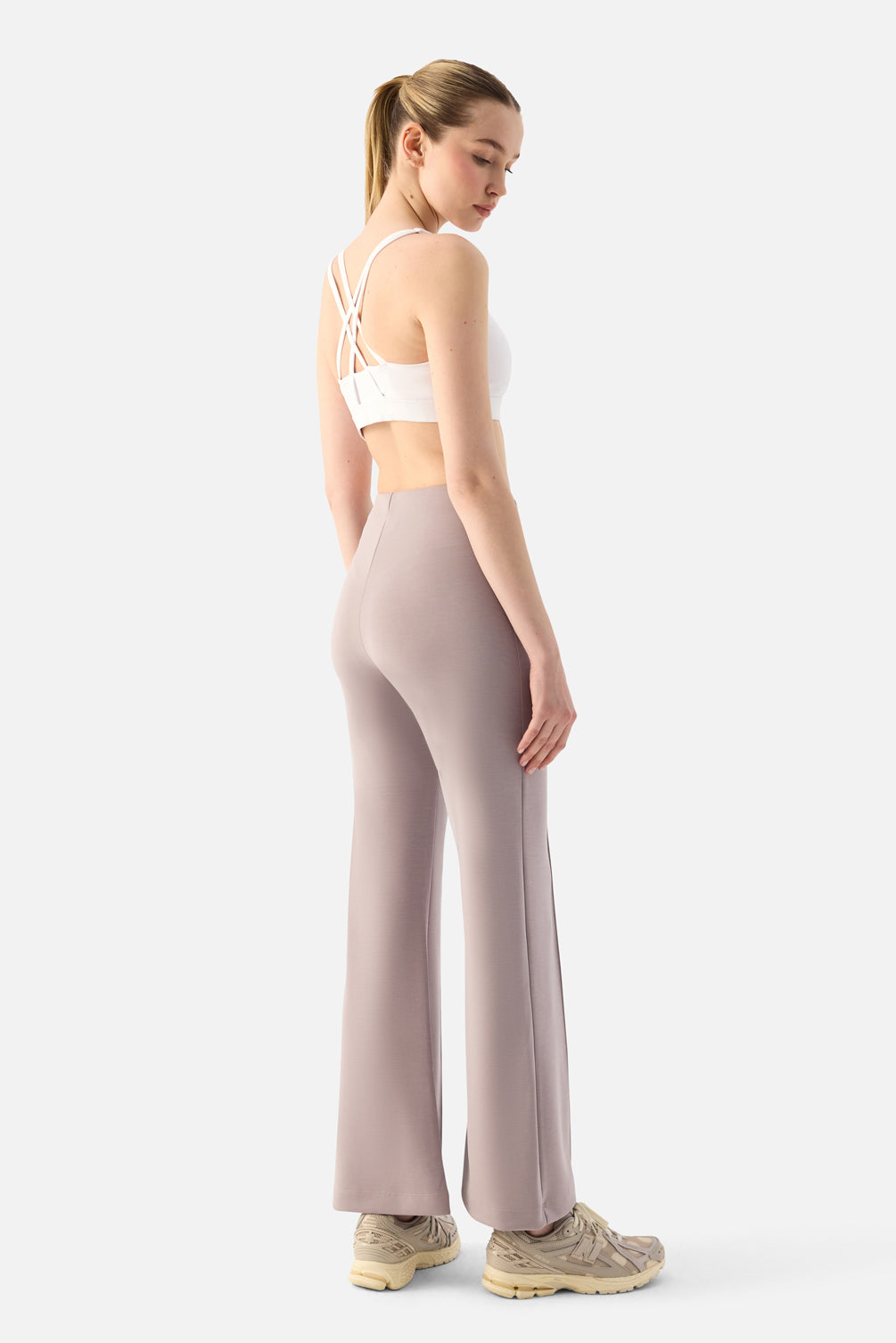 Mira Modal Flare Pants - Stone