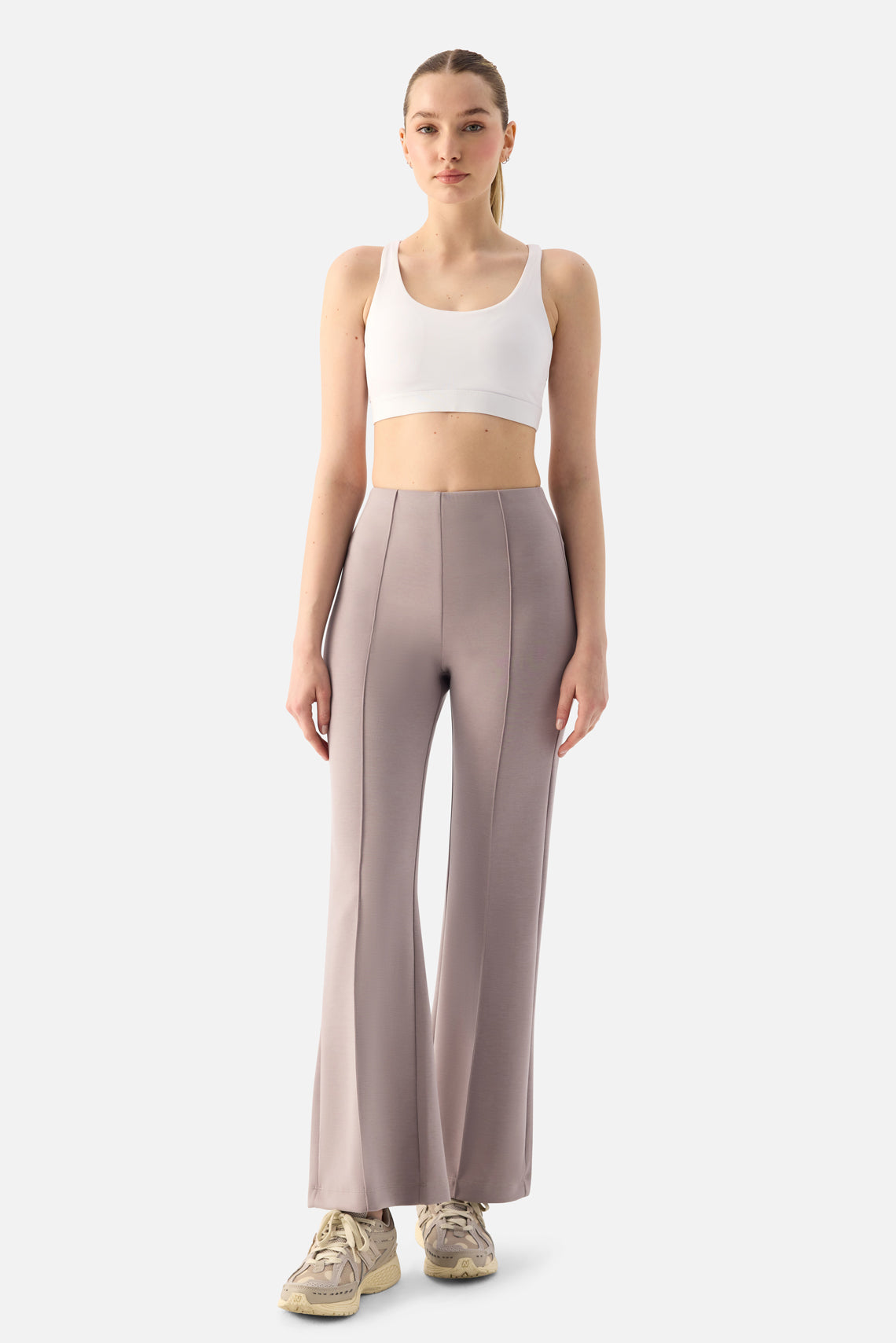 Mira Modal Flare Pants - Stone