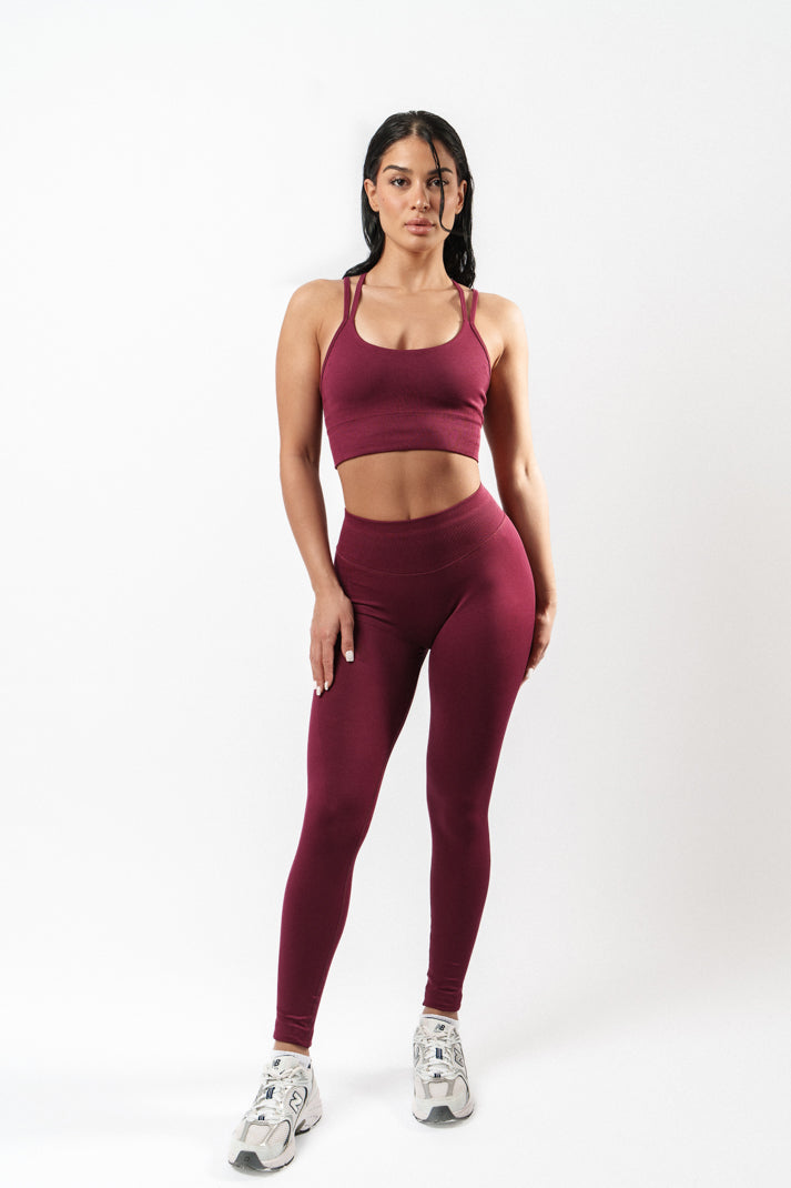 Jade Scrunch Seamless Хеланки - Maroon