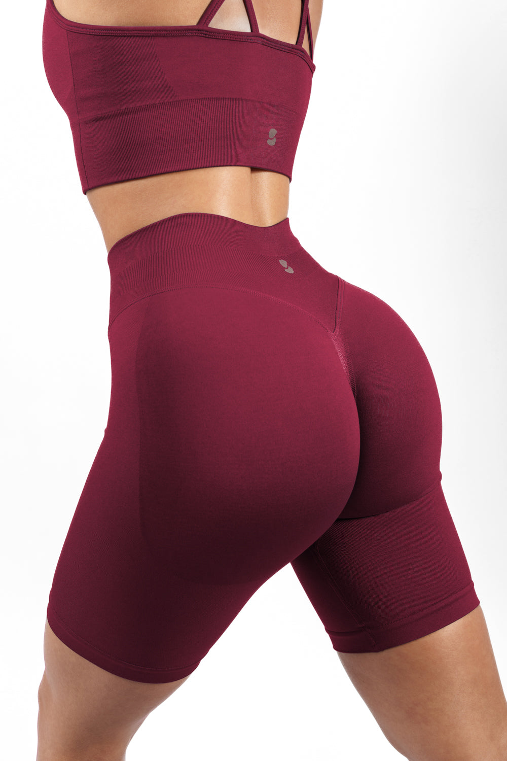 Jade Scrunch Seamless Biker - Maroon