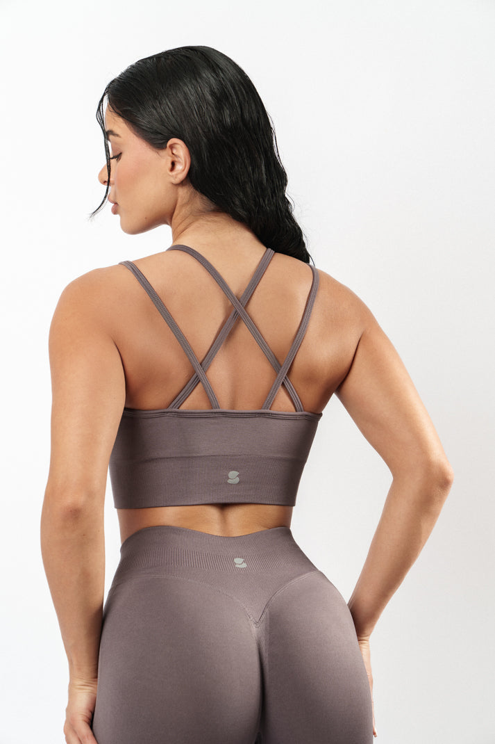 Jade Cross-Back Bra - Light Purple